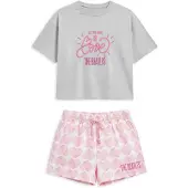 Gisela Pyjama harmaa / vaalea pinkki