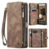 CASEME Google Pixel 9a 008 2-in-1 Multifunctional Lompakkokotelo - Ruskea