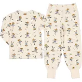 Geggamoja Kaksiosainen Pyjama Peppi Pitkätossu, Beige, 98-104