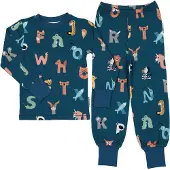 Geggamoja Bamboo Two Piece Pyjamas - Navy - 74/80