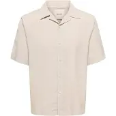 Only & Sons Onsperu Ss Reg Tencel Shirt Noos - Beige - XS