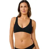 Rip Curl Women's Vibe Surf Multi Fit V Neck Bikini Top Black L