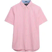 Superdry for man. M4011101A Coral Striped Short-Sleeve Preppy Oxford Shirt (S), Casual, Cotton, Short sleeve