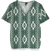 Vero Moda Pusero 'VMMYMILO' tummanvihreä / valkoinen