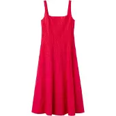 Mango A-Line Dress With Broderie Anglaise Embroidery - Red - L