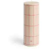 HAY Column Candle pöytäkynttilä large 25 cm Off white-red grid check