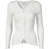Rosemunde Rwbabette Silk Ls V-Neck Lace Cardi - White - XL