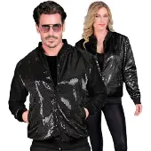 Hobby Hall "PARTY FASHION BOMBER" (musta paljeteilla koristeltu bombertakki)