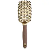 Olivia Garden Expert Flex litteä harja villisian harjaksista Gold&Brown 1 kpl