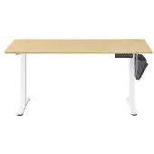 Songmics Säädettävä työpöytä, 60x120x72-120 cm, tammi