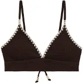 We fashion Bikinitoppi tummanruskea / valkoinen
