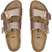 Birkenstock for woman. 1023960 Bronze Birko Flor Leather Arizona Sandals (Narrow Fit) (36), Flat, None, Casual