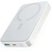 JOYROOM Power Bank Magnetic Wireless charging, MagSafe, C+U, PD 20W, 10000 mAh, with USB - Lightning cable (0.25m) White (JR-W020)
