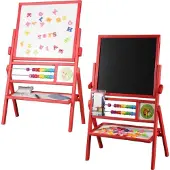 3toysm Rotary board with 2-row abacus red