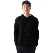 GOBI Cashmere Neuletakki 'Men's Zip-Up Cashmere Hoodie' musta
