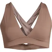 Casall Women's V-Neck Crossback Bikini Top Warm Khaki Uima-asut 36