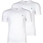 Emporio Armani for man. EM000392_AF14132 Set of 2 white elastic knit V-neck loungewear t-shirts (XL), Homewear, Cotton, Short sleeve