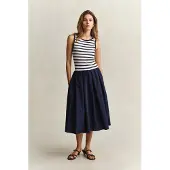 Gant Jersey Woven Combo Dress - Navy - M