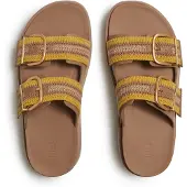 FitFlop for woman. A3E-E13 Gen-FF Max Buckle Stripe-Webbing Two-Bar Slides beige sandals (40), Fabric, 1 to 3 cm, None, Casual
