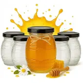Hobby Hall 20x Lasipurkki "pesä" 380ml hunajalle, hillolle, lahjoille