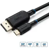 Microconnect USB-C – DisplayPort -kaapeli, 1 m, musta