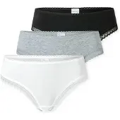 Schiesser Cheeky Thong 3-Pack, Black Lace - Modern Multipacks - Multi/patterned - L