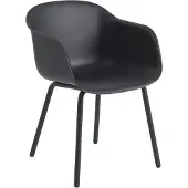 Muuto Fiber Outdoor Tuoli käsinojalla Anthracite Black