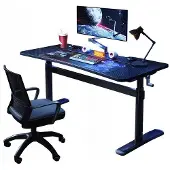 Hobby Hall Työpöytä, musta, 120 cm x 60 x (61-86) cm