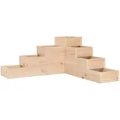 vidaXL Ulkokukkalaatikko 4 tasoa 80,5x79x36 cm täysi mänty