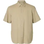 Selected Slmregclaus Clay Linenblend Ss Sht Noos - Beige - S