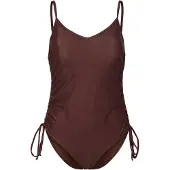 Pieces Pcbaomi Ruching Swimsuit Bc - Burgundy - XS