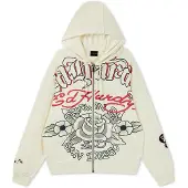 Ed Hardy Collegetakki 'Gothic Roses' ecru / pastellinsininen / punainen / musta