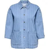ONLY Carmakoma Carkirsi Ls Striped Dnm Jacket Gua - Blue - 44