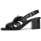 Tommy Hilfiger Cross Blocked Heel Sandal - Black - 36