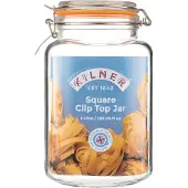 Kilner neliönmuotoinen säilykepurkki salpalla Kirkas ruostumaton teräs, 3 l
