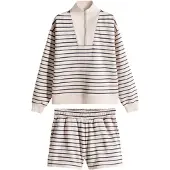 The Set Juoksupuku beige / laivastonsininen