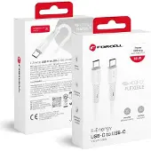 Forcell F-energy Usb-c 60w silikonikaapeli, 1m, valkoinen