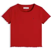 Tommy Hilfiger Paita 'Essential Extra Slim Short Sleeve' punainen
