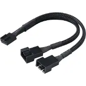 Akasa Y-Adapterikaapeli, 4-pin Naaras- 2 x 4-Pin uros, 10cm, Musta