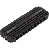 Silverstone MS12, ulkoinen kotelo NVMe M.2 SSD-levylle, USB 3.2 Type-C, musta