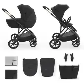 Kinderkraft Prime 3 2-in-1 Yhdistelmävaunut, Venezian Black