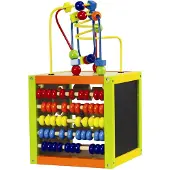 Primi Passi - Wooden Activity Cube with Spiral 5 in 1 Large