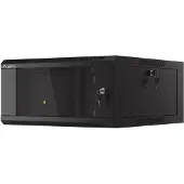 Lanberg WFFA-5604-10B, Seinään asennettava laitekehikko, 4U, 60 kg, Näppäinlukko, Kotelon kiskot, 16 kg