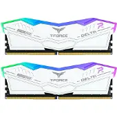 Team Group RAM DDR5 32 GB (2x16 GB) 6400 MHz CL32 with RGB in white, Dual Kit, Intel XMP 3.0, 1.35 V (FF4D532G6400HC32ADC01)
