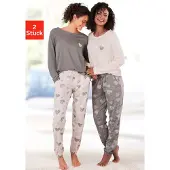 Vivance Pyjama kivenharmaa / vaalea pinkki