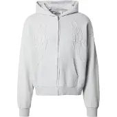 Weekday Square Graphic Zip Hoodie - Grey - S
