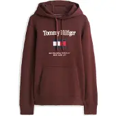 Tommy Hilfiger Tommy Embro Flag Hoodie - Brown - XS
