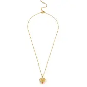 Timi Of Sweden Vera - Heart Locket Necklace Stainless Steel - Gold - Gold - ONE SIZE 38 cm