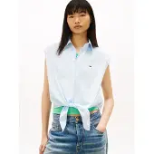 Tommy Hilfiger Tjw Tie Front Poplin Shirt - Blue - XL