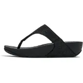 FitFlop Lulu Shimmerglitz Toe-Post Sandals - Black - 37